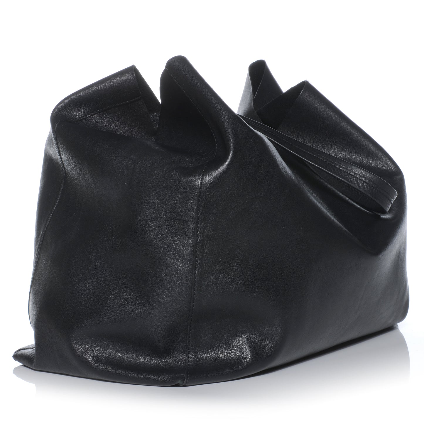 Leather Horizontal Cabas Black