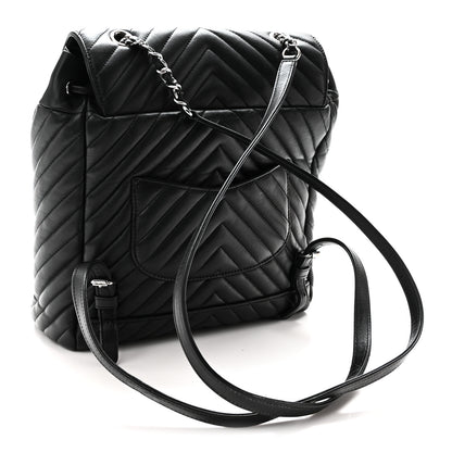 Chanel Calfskin Chevron Quilted Large Urban Spirit Backpack Black 3 of 10