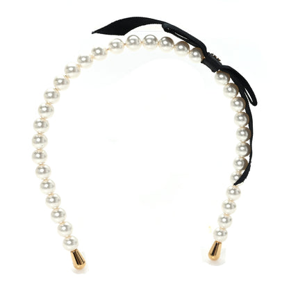 Chanel Pearl CC Headband White Gold Black 3 of 6