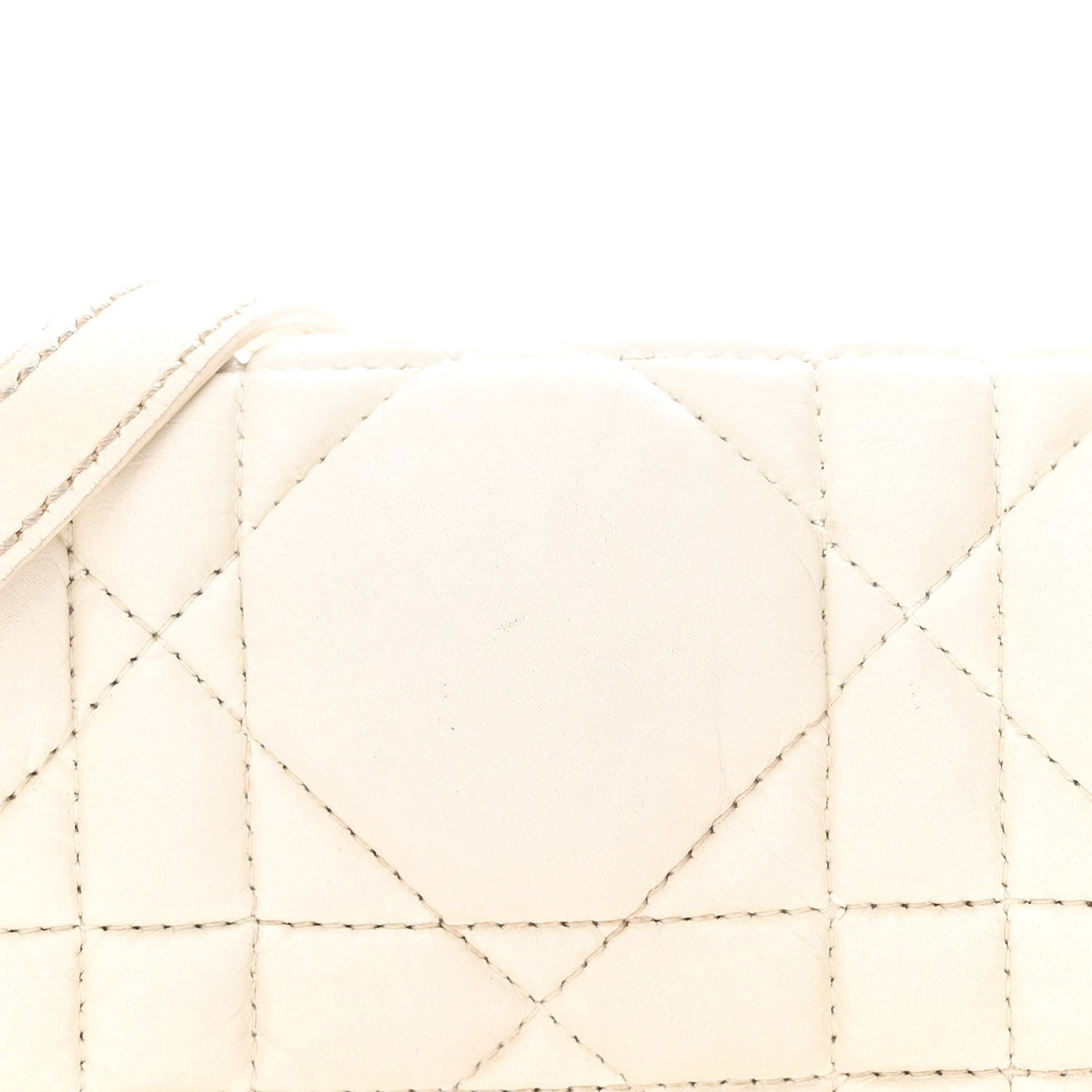 Christian Dior Calfskin Macrocannage Mini Caro Bag White 7 of 9