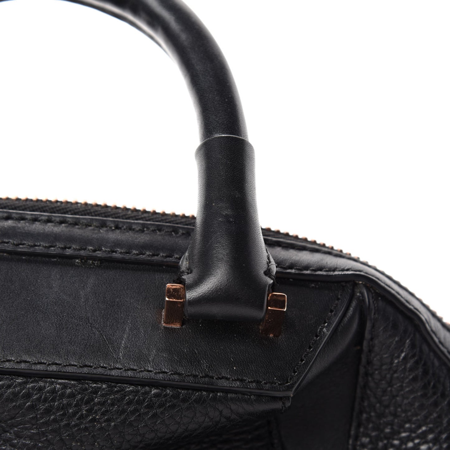 Pebbled Calfskin Mini Emile Black Rose Gold Hardware
