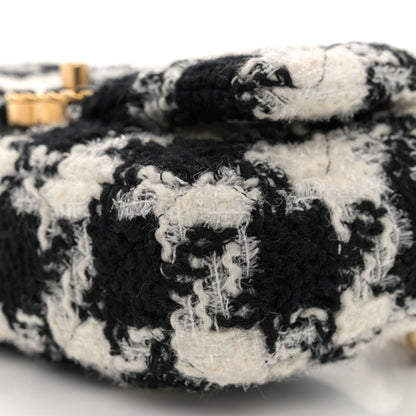Chanel Tweed Quilted Chanel 19 Waist Bag Black Ecru White 10 of 11