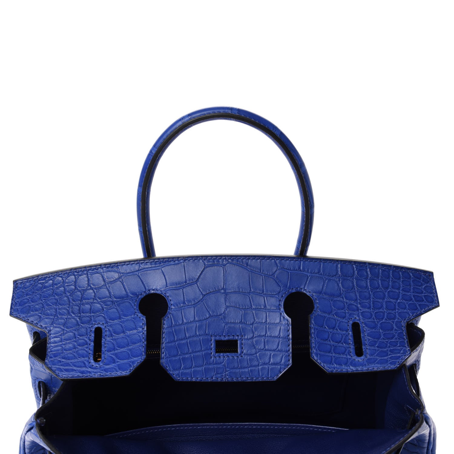 Hermes Matte Alligator Birkin 30 Bleu Electrique 16 of 34