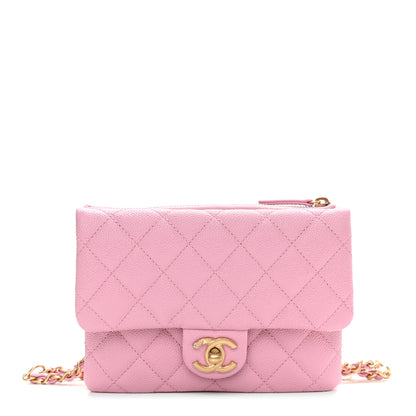 Chanel Shiny Caviar Pick Me Up Flap Belt Bag Pink 1 of 11