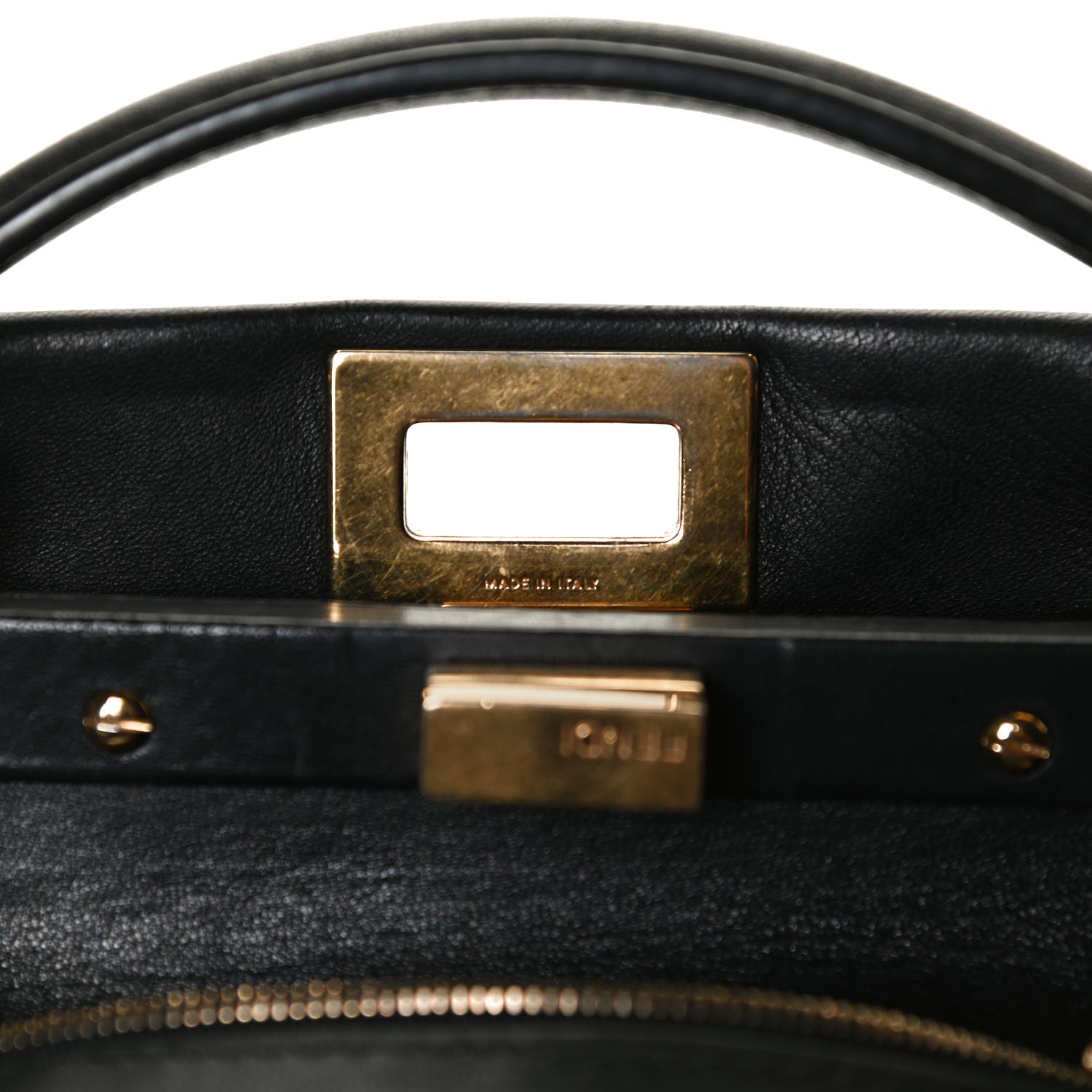 Fendi Nappa Mini Peekaboo Iconic Satchel Black 7 of 15