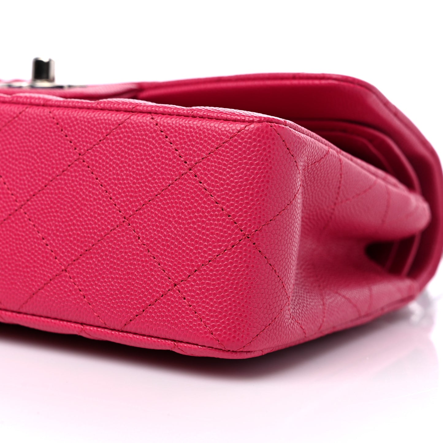 Caviar Quilted Small Double Flap Dark Pink