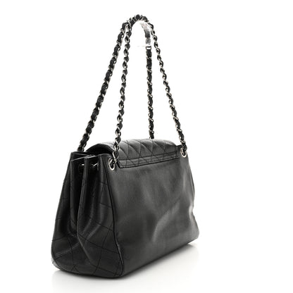 Chanel Caviar Quilted CC Accordion Shopping Bag Black 3 of 11