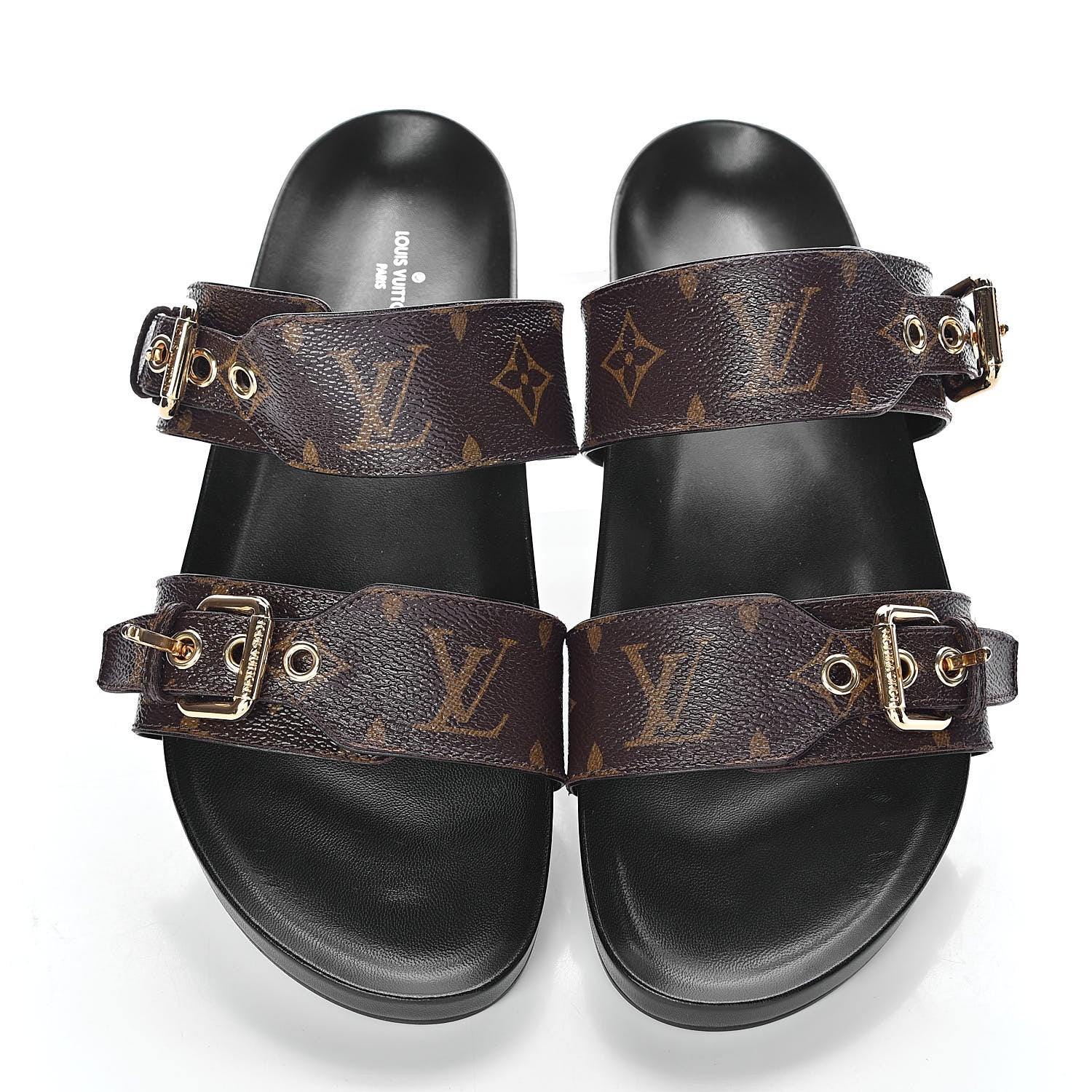 Louis Vuitton Monogram Bom Dia Mule Sandals 39 Black 10 of 11