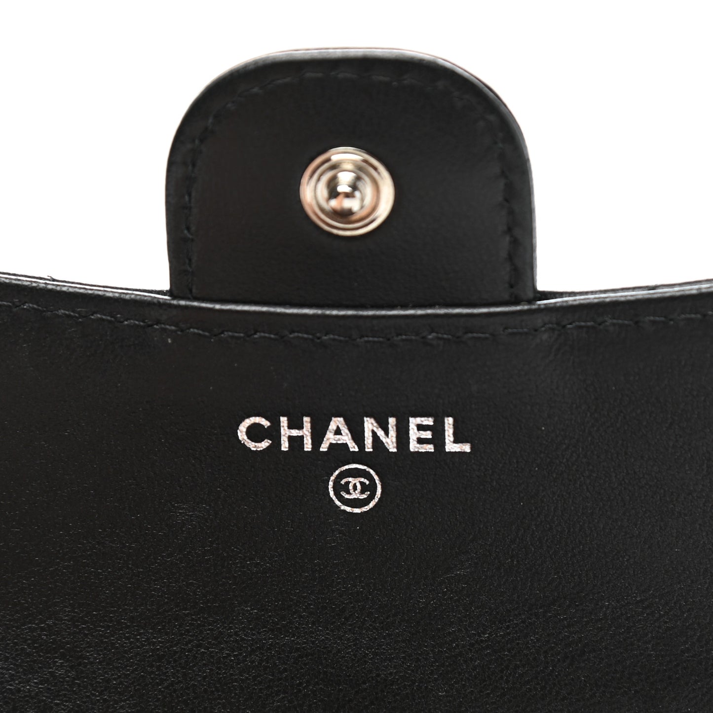Lambskin Quilted Compact Flap Wallet Black