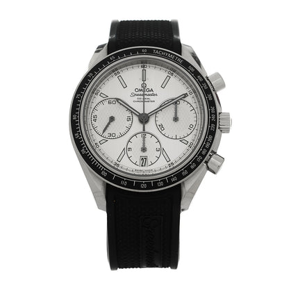 Omega Stainless Steel Rubber 40mm Speedmaster Racing Co-Axial Chronograph Automatic Watch White 326.30.40.50.02.001 1 of 4