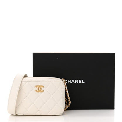 Chanel Caviar Quilted Twist Your Buttons Clutch With Chain White 11 of 11