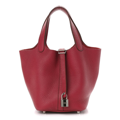 Hermes Taurillon Clemence Picotin Lock 18 PM Rubis 1 of 10