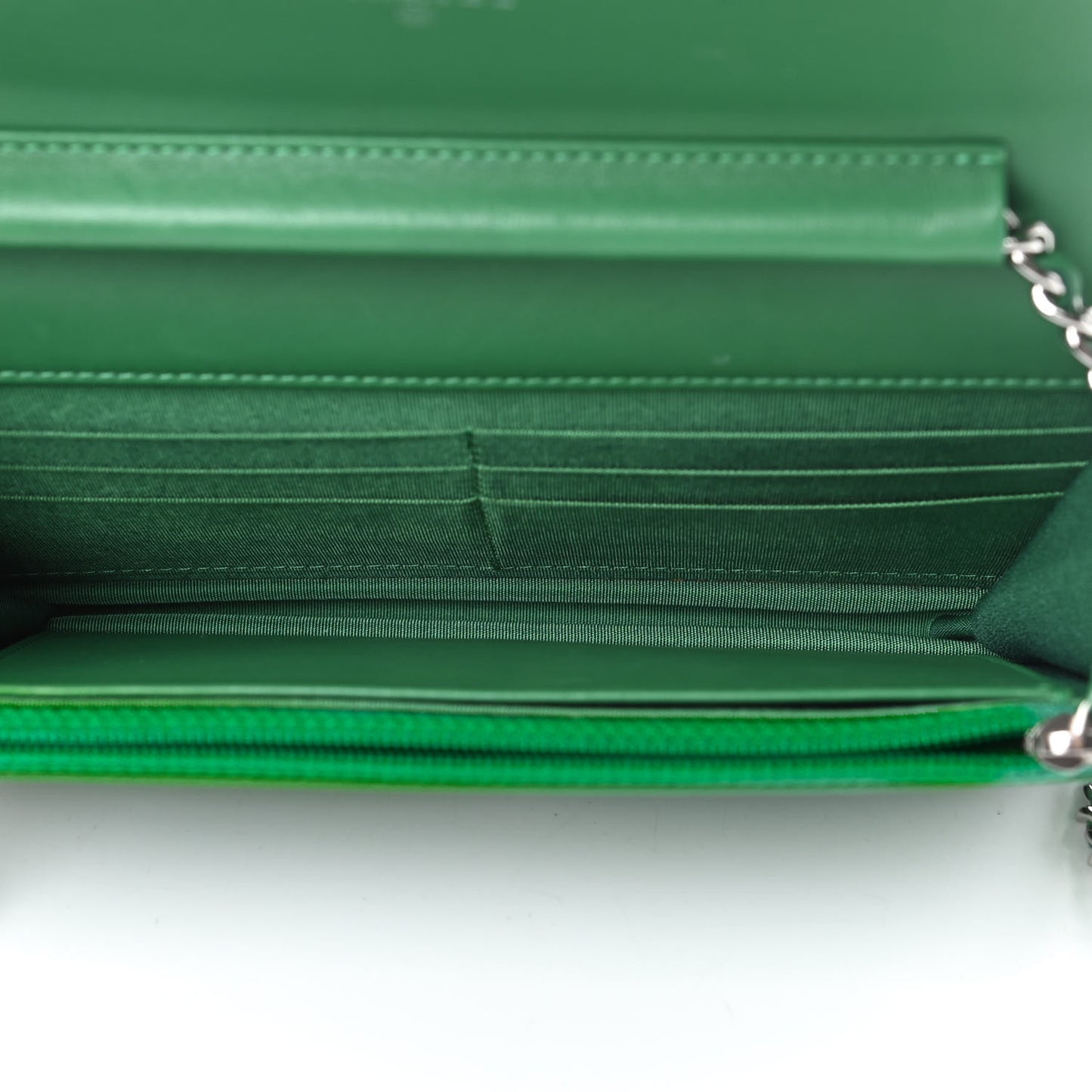 Lambskin Quilted Boy Wallet On Chain WOC Green