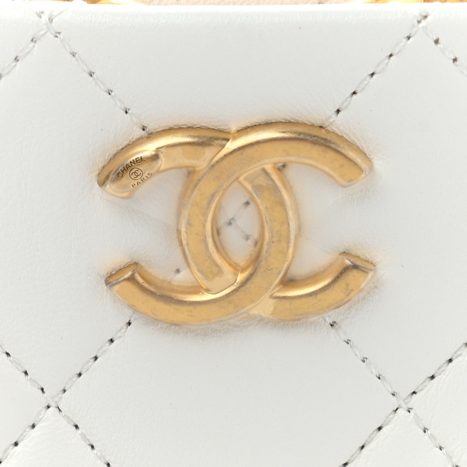 Chanel Lambskin Quilted Pearl Crown Clutch Bag White 8 of 10