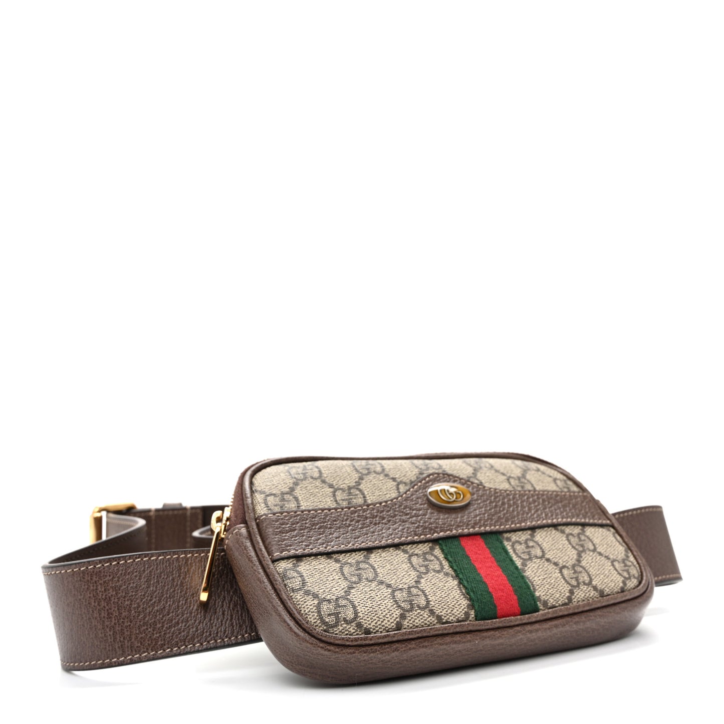 GG Supreme Monogram Ophidia Belted iPhone Case 95 38 Dark Brown