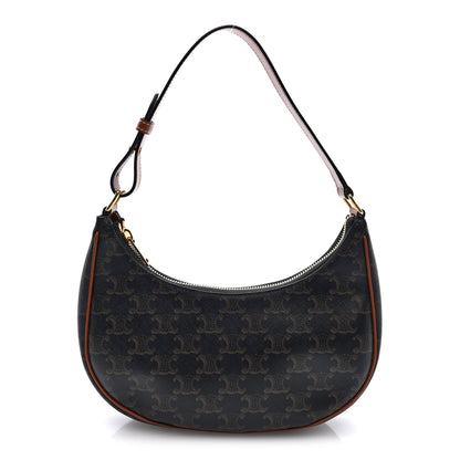 Celine Triomphe Canvas Calfskin Ava Shoulder Bag Tan 1 of 10