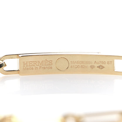 Hermes 18K Yellow Gold Diamond Pave PM Kelly Chaine Bracelet ST 4 of 5