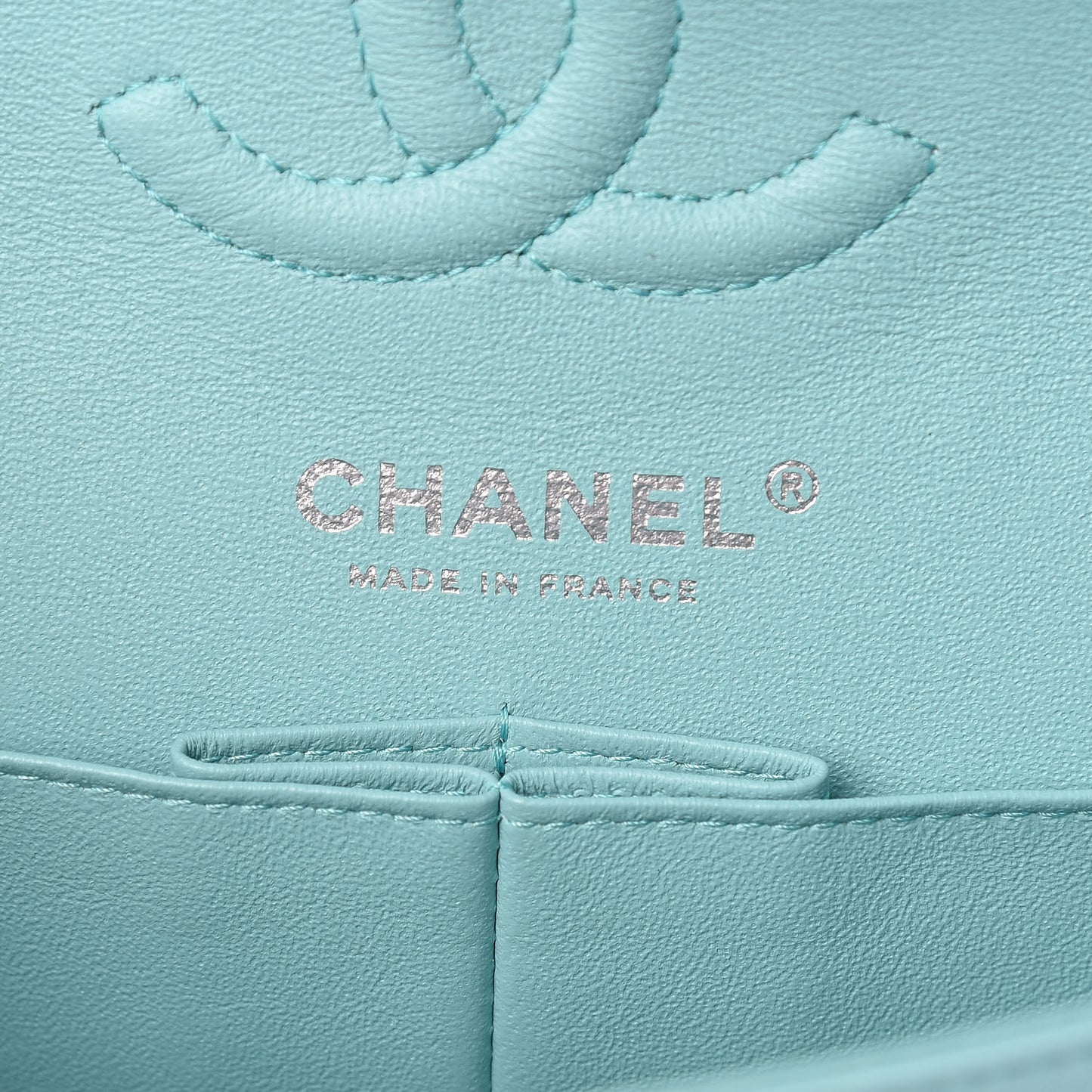 Lambskin Quilted Small Double Flap Light Blue