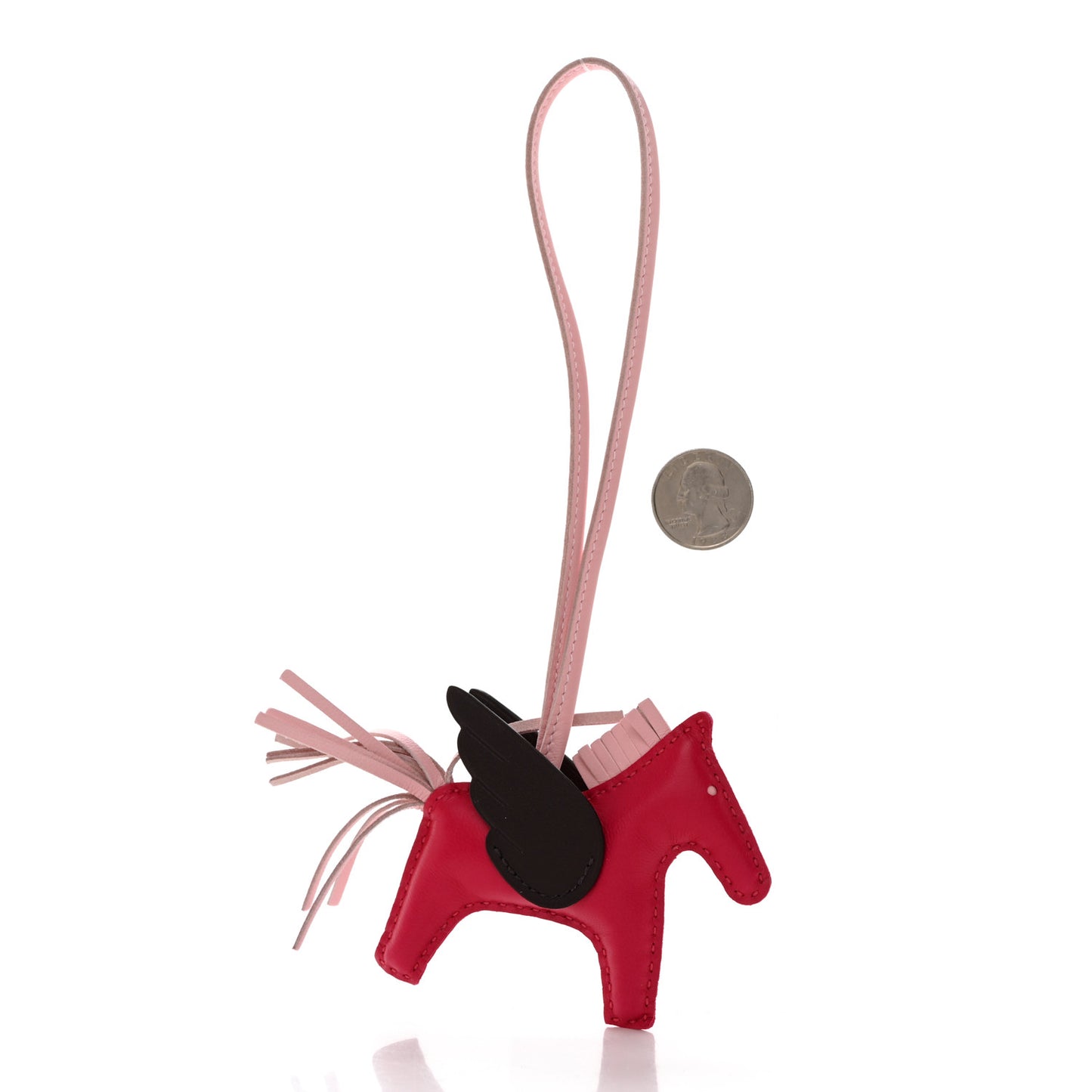 Milo Lambskin Grigri Rodeo Pegase Horse Bag Charm PM Framboise Rose Sakura Rouge Sellier