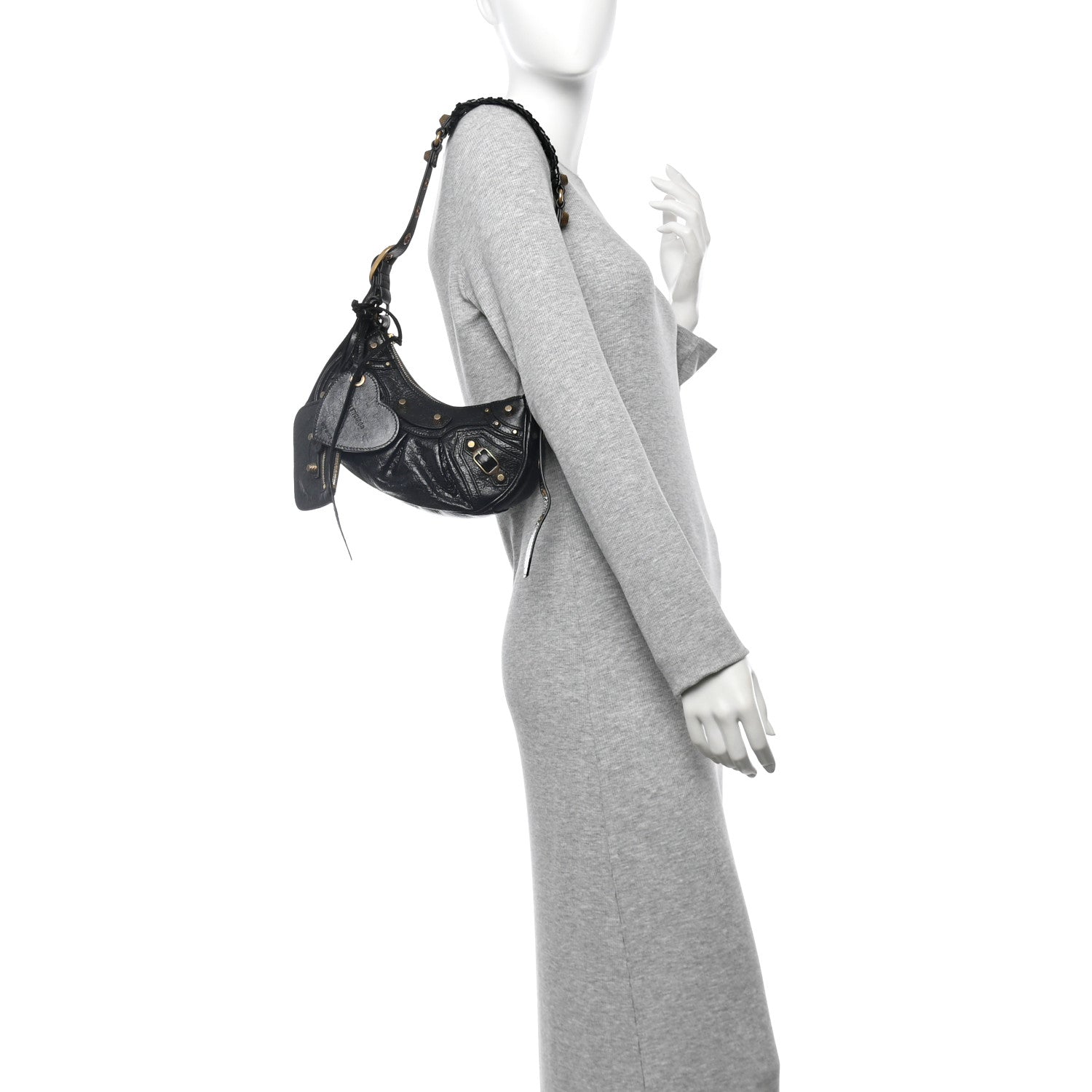 Balenciaga Agneau Arena Le Cagole Shoulder Bag XS Black 2 of 12