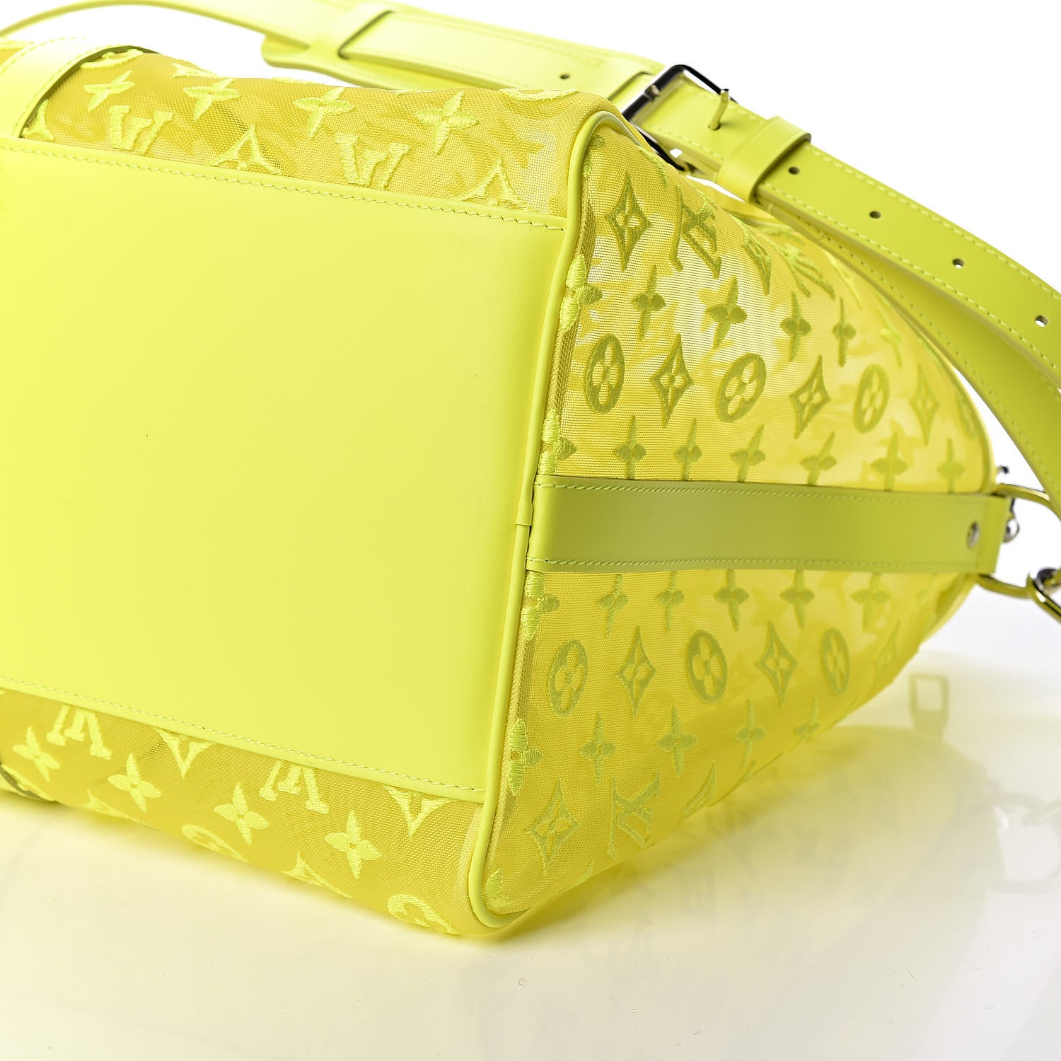 Louis Vuitton Monogram Fluo See Through Keepall Bandouliere 50 Yellow 9 of 10