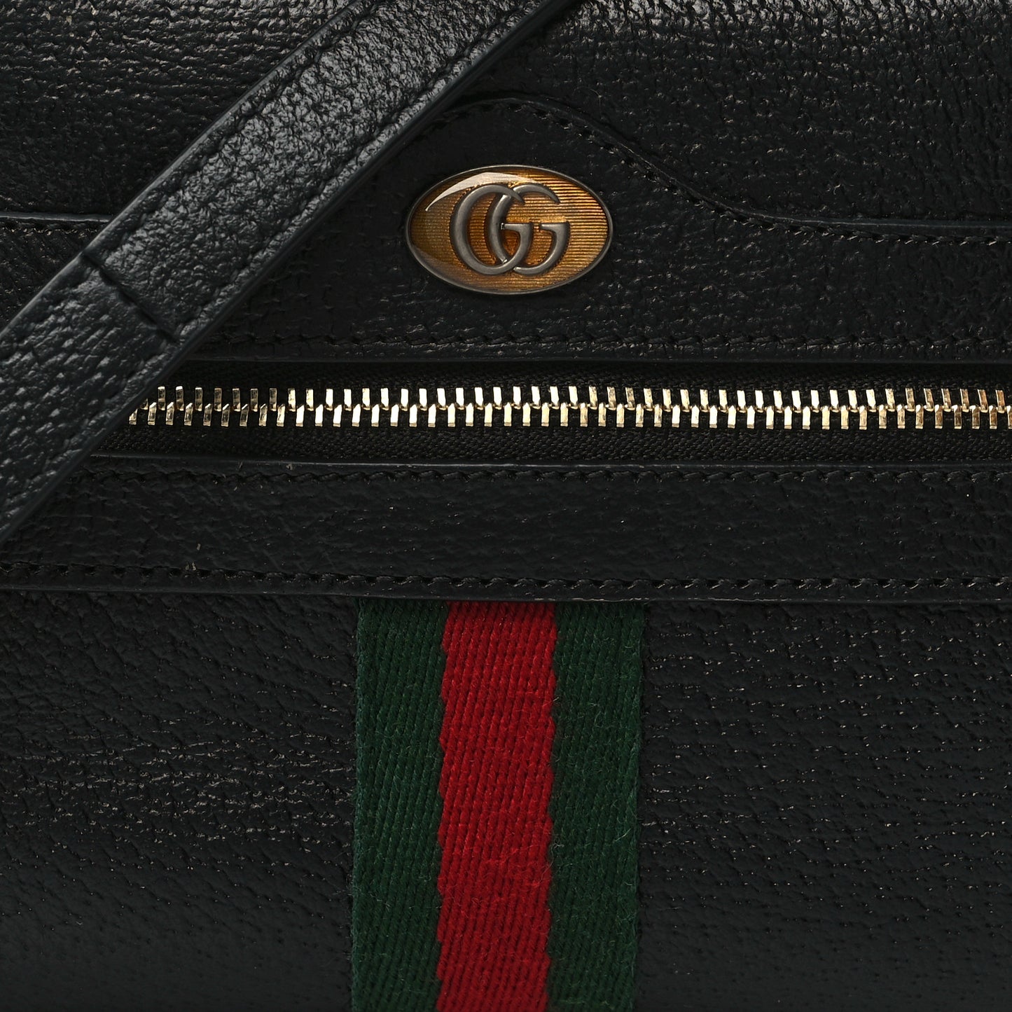 Calfskin Web Mini Ophidia Shoulder Bag Black
