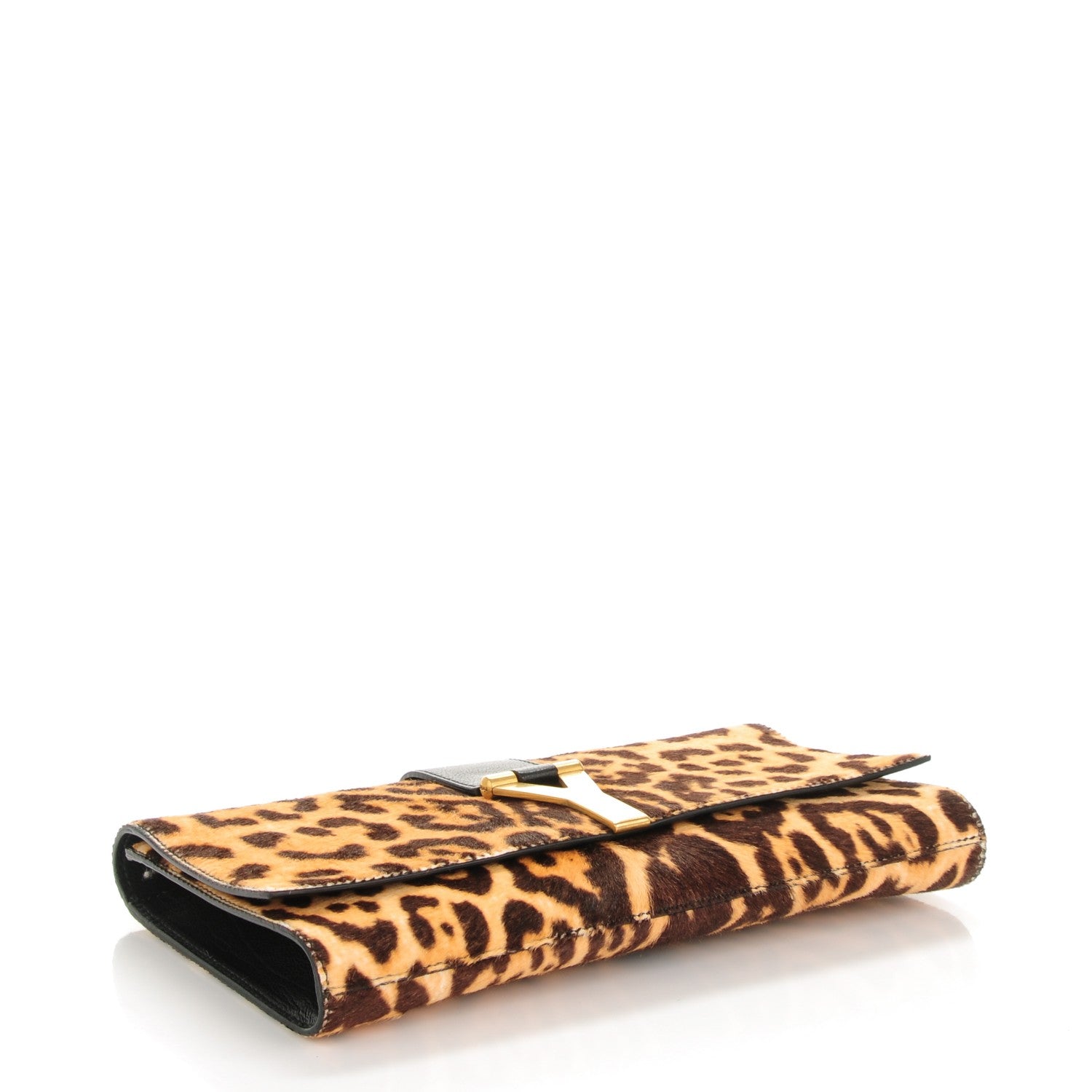 Saint Laurent Pony Hair Leopard Print Y Ligne Clutch 4 of 6