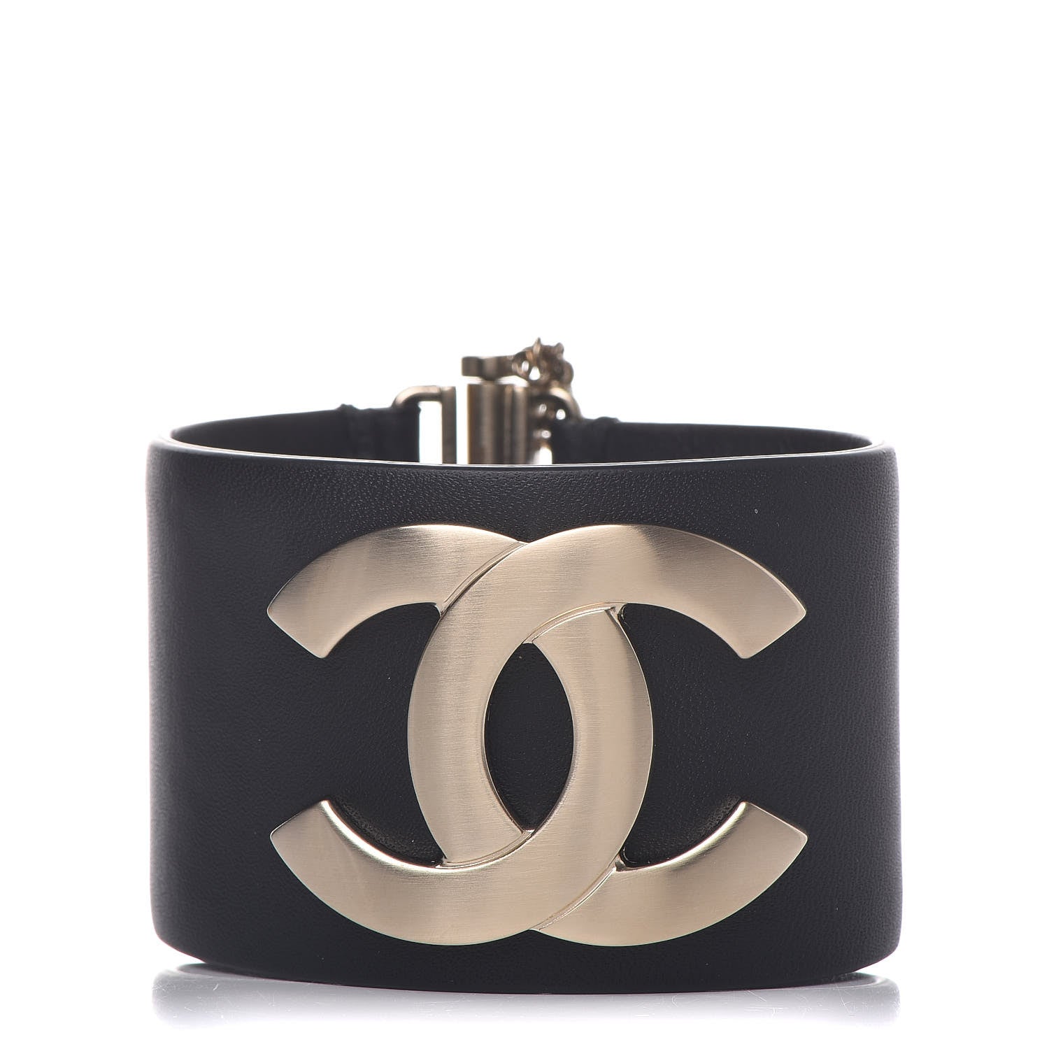 Chanel Calfskin CC Wide Cuff M Black 1 of 6