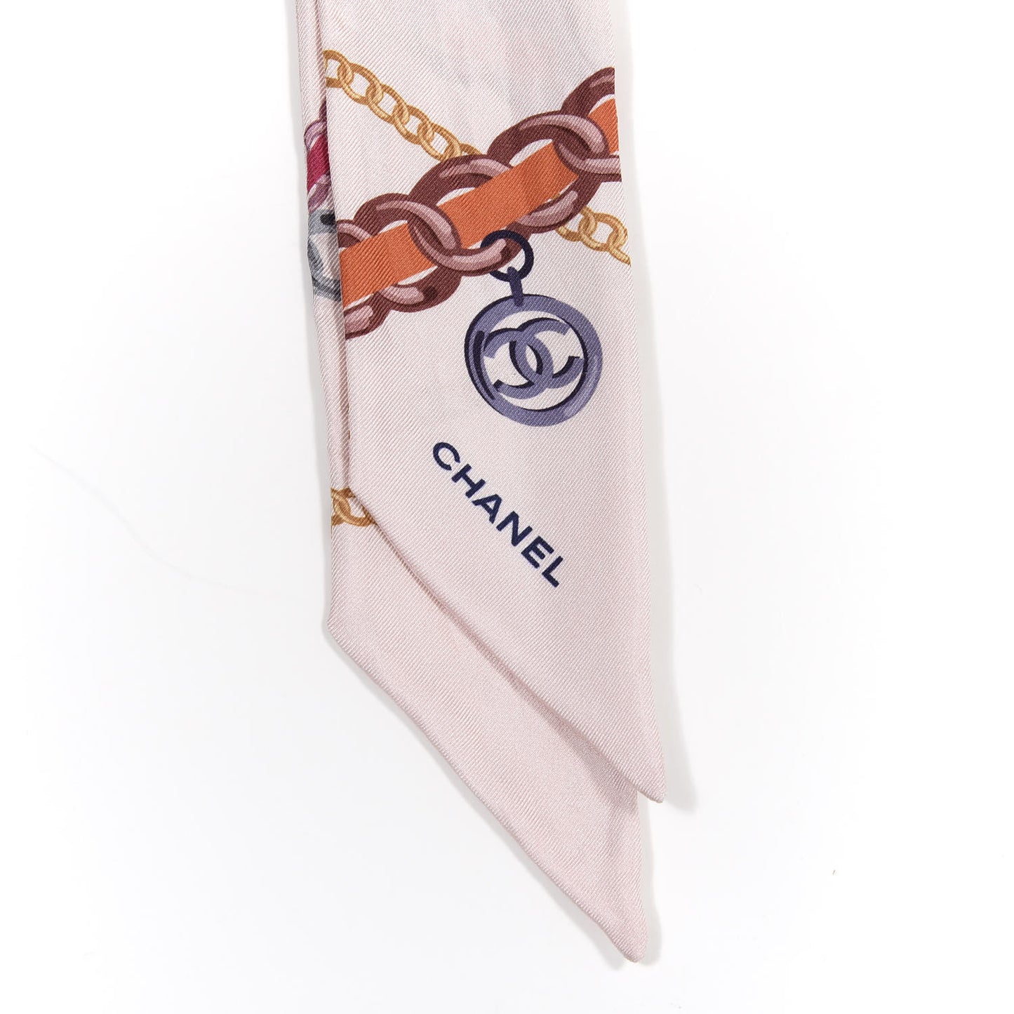 Silk Twill Slim Bandeau Scarf Pink