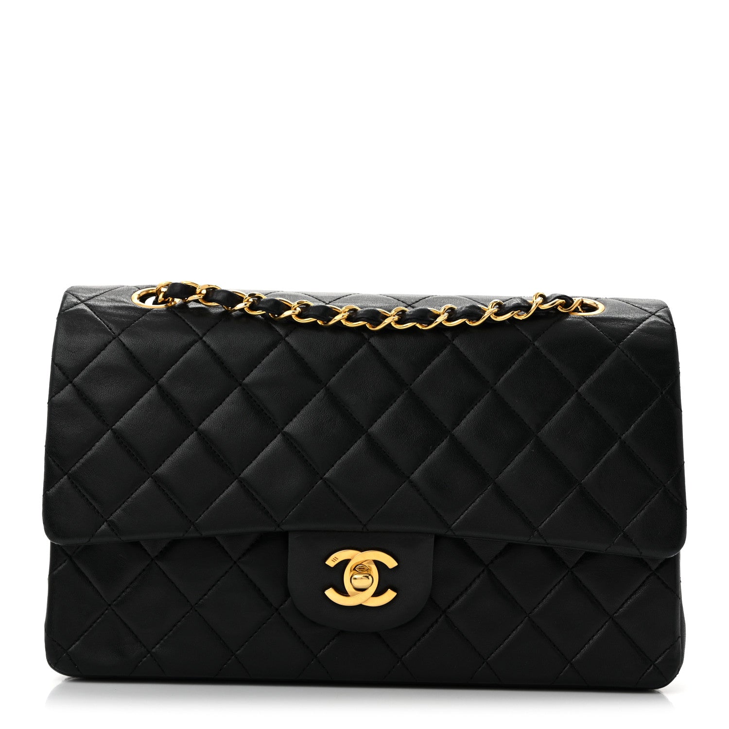 Chanel Lambskin Quilted Medium Double Flap Black 1 of 14