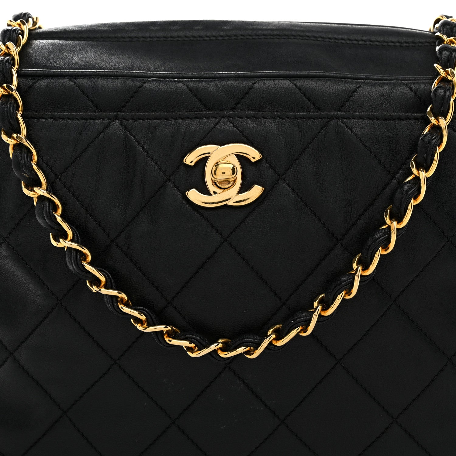 Chanel Lambskin Quilted Camera Case Black 9 of 11