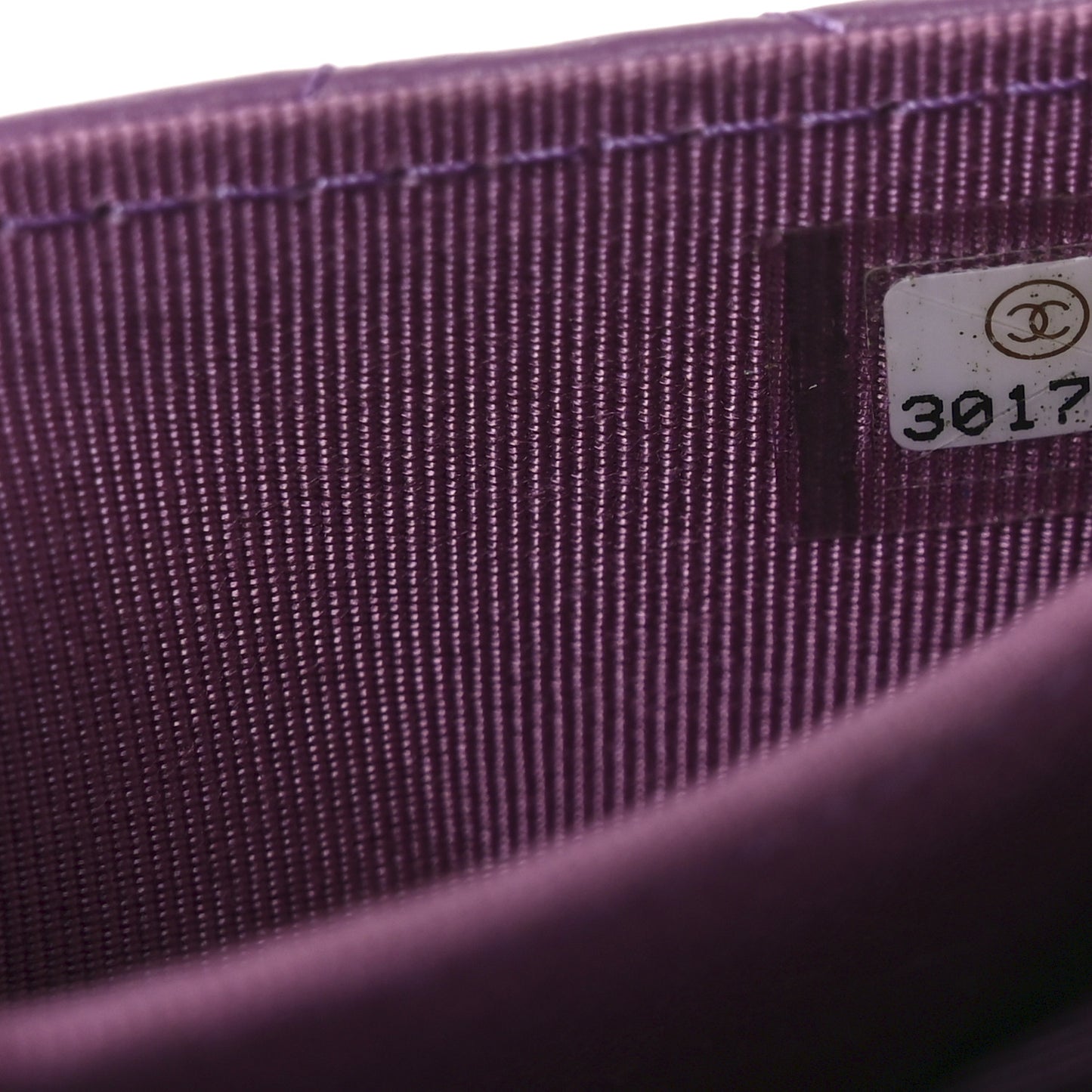 Lambskin Quilted Flap Card Holder On Chain Violet Purple