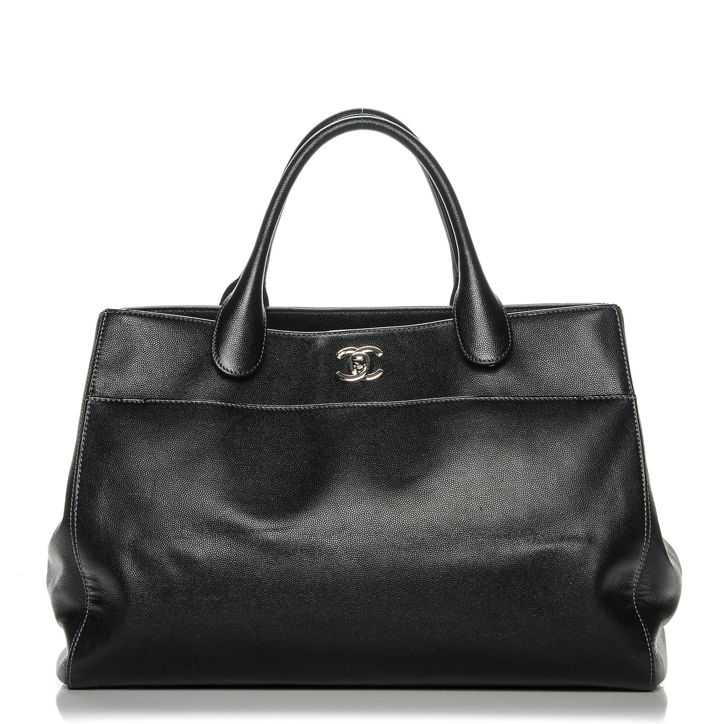 Caviar Medium Cerf Executive Shopper Tote Black