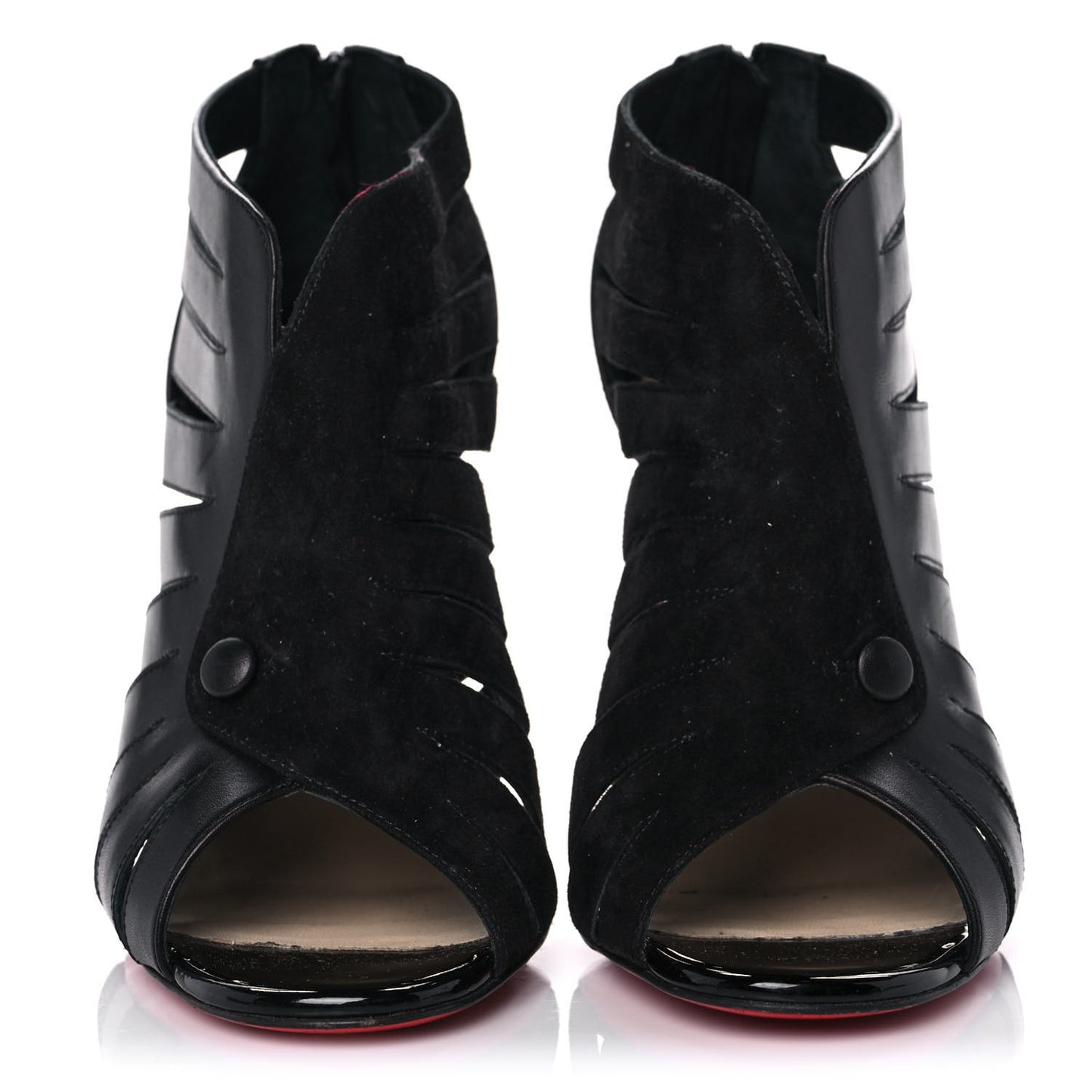Calfskin Toot Mignonne 100 Cutout Booties 38.5 Black