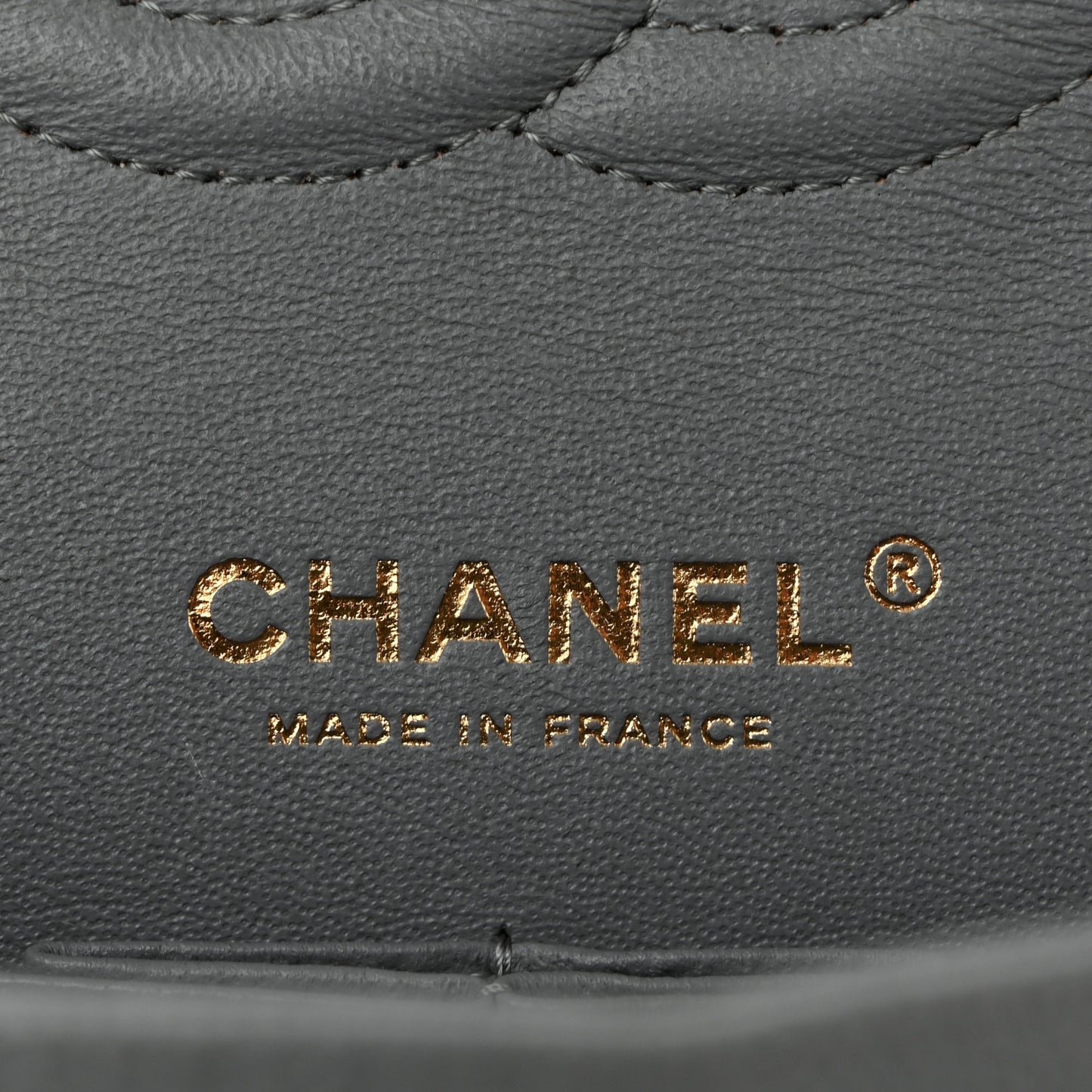 Caviar Quilted Medium Double Flap Grey