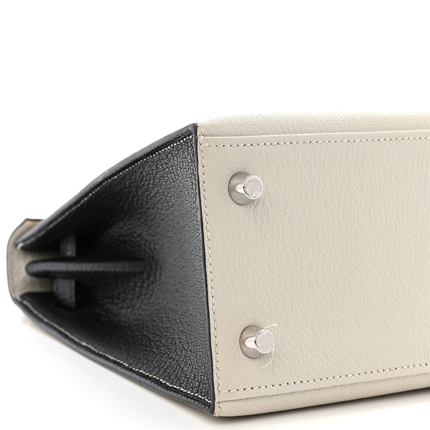 Hermes Chevre Mysore Horseshoe Kelly Sellier 25 Gris Perle Black 10 of 12