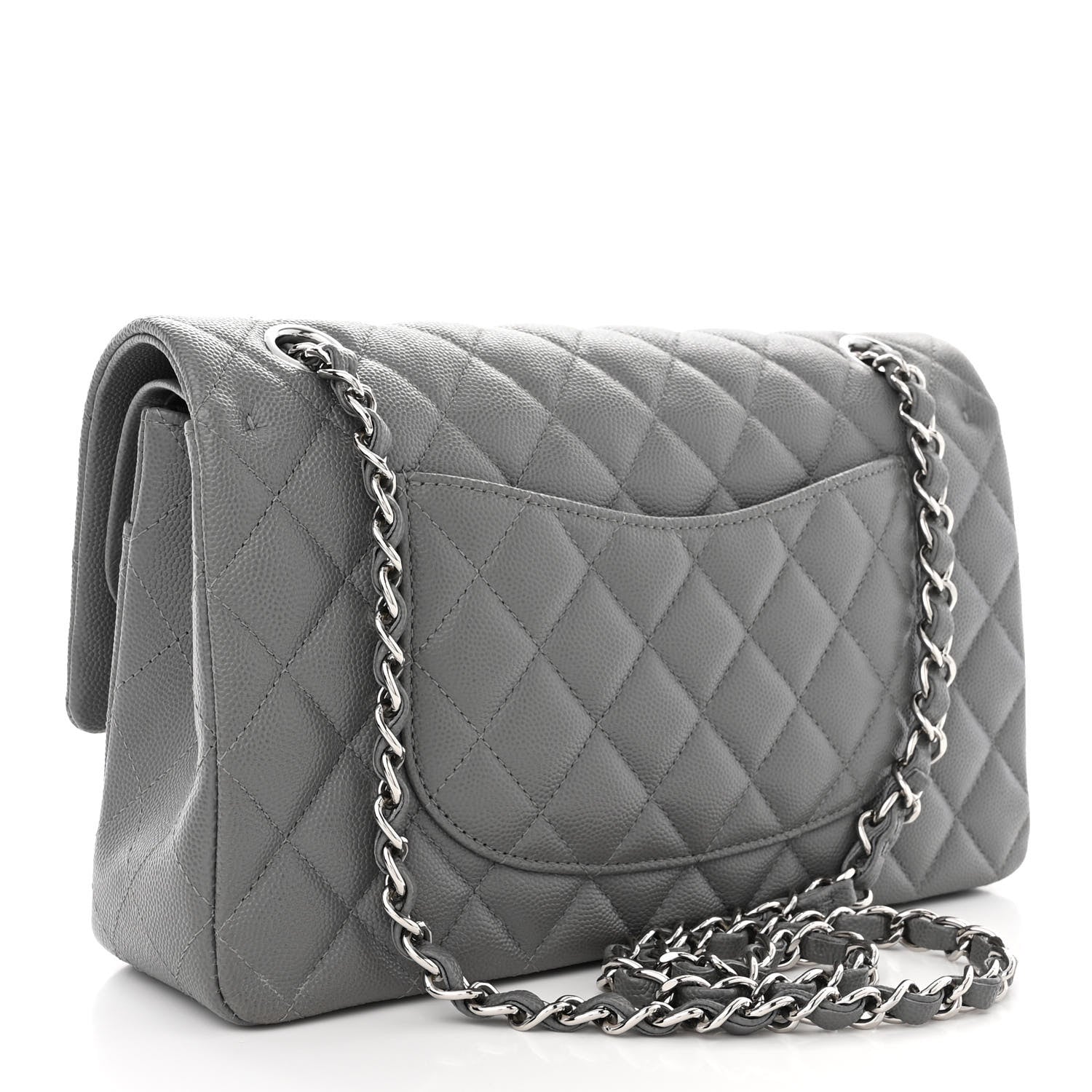 Chanel Caviar Quilted Medium Double Flap Grey 3 of 11