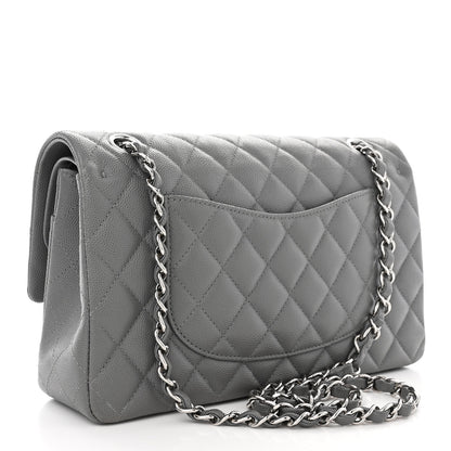 Chanel Caviar Quilted Medium Double Flap Grey 3 of 11