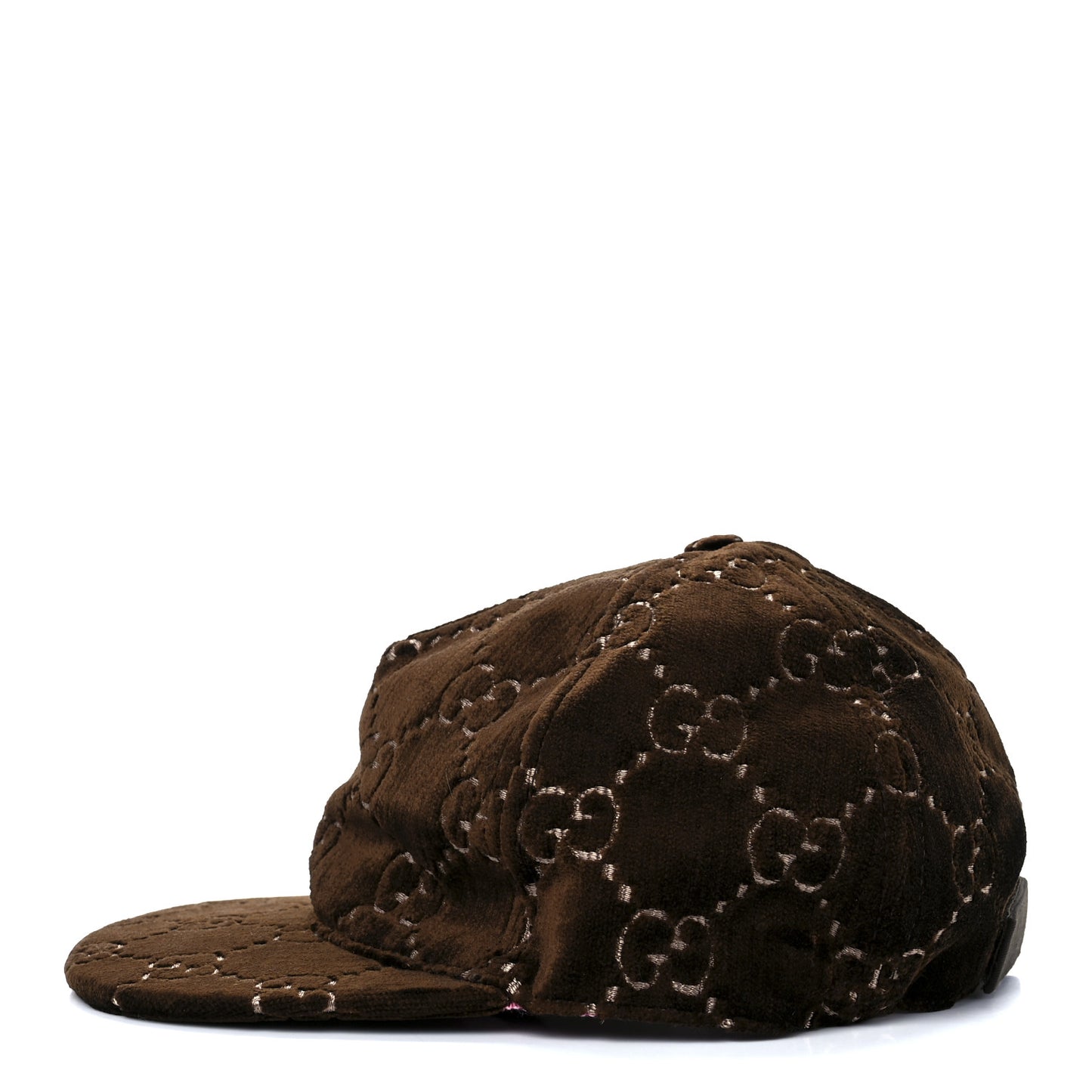 Velvet GG Monogram Baseball Hat L Brown
