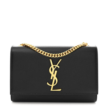 Saint Laurent Grain De Poudre Small Classic Monogram Kate Satchel Black 1 of 10