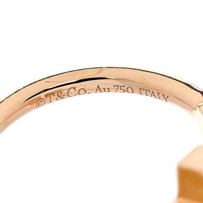 Tiffany 18K Rose Gold Diamond Mother of Pearl T Wire Ring 48 4.5 4 of 4