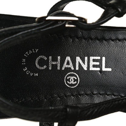 Chanel Calfskin CC Thong Sandals 38 Black 10 of 11