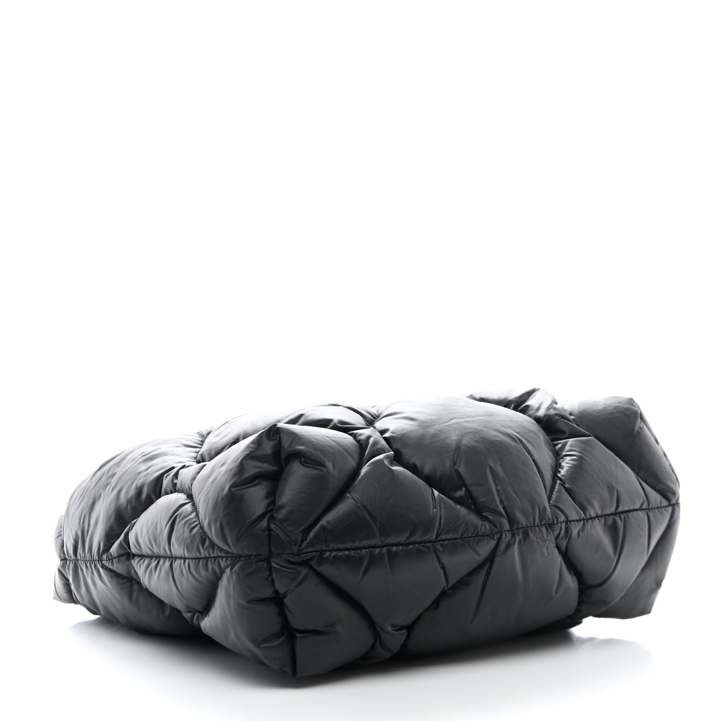 Padded Nylon Quilted Tote Black