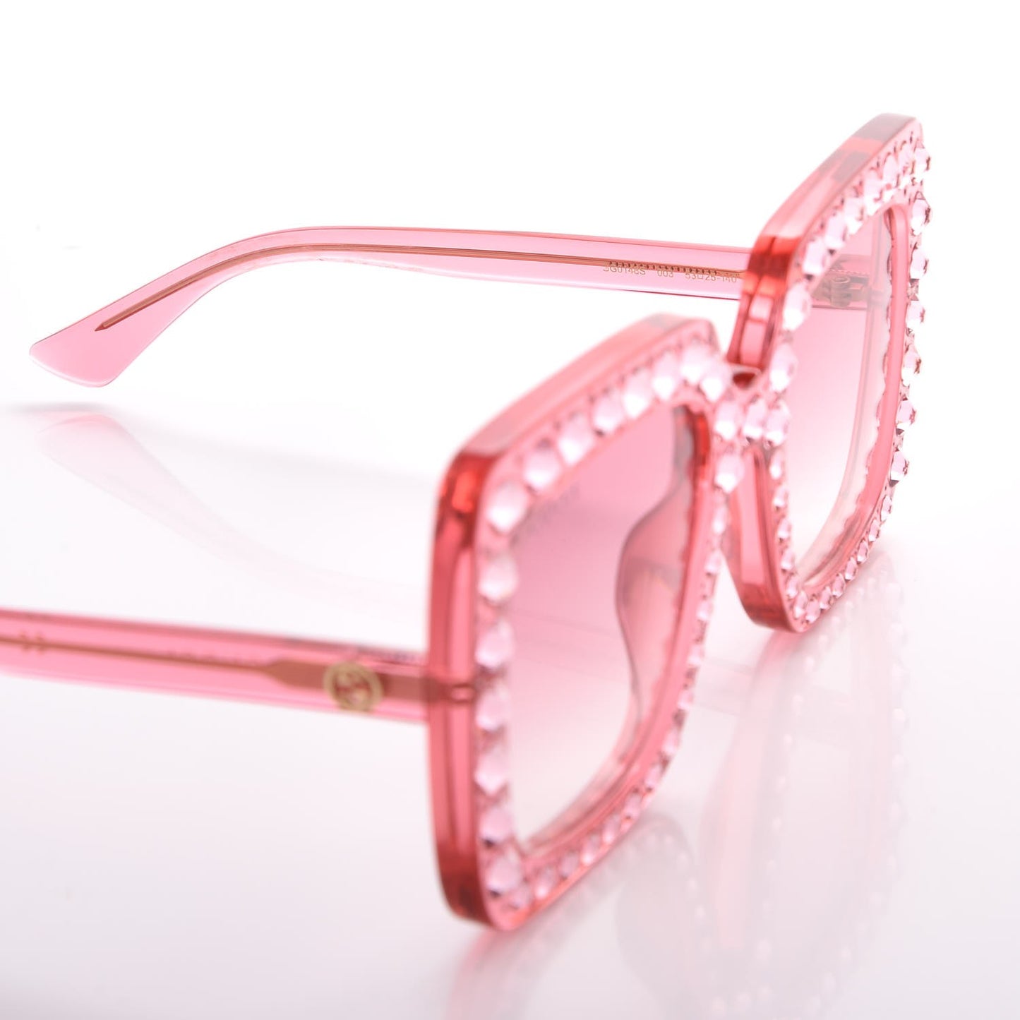 Acetate Crystal Oversize Sunglasses GG0148S Pink