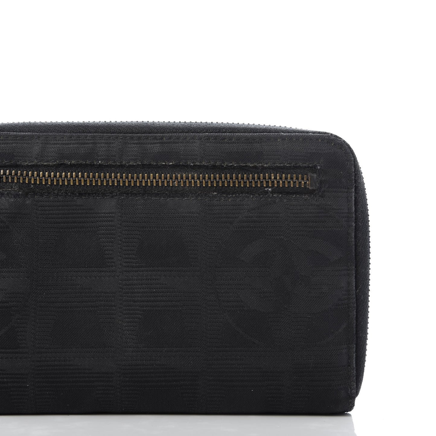 Nylon Travel Zip Around Wallet Black
