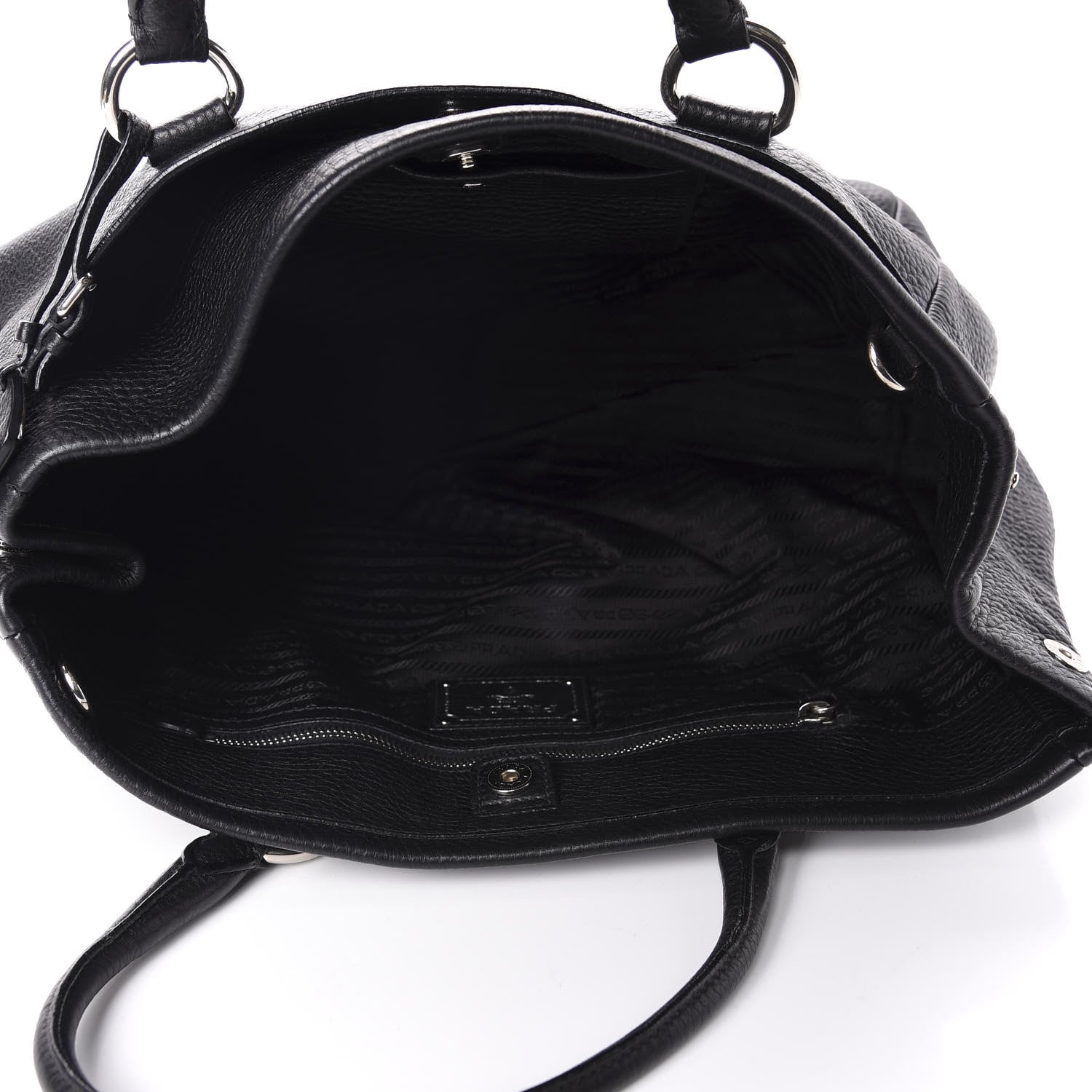 Prada Vitello Daino Top Handle Tote Black 4 of 12