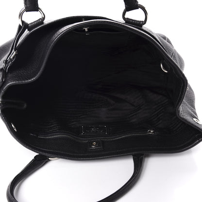 Prada Vitello Daino Top Handle Tote Black 4 of 12