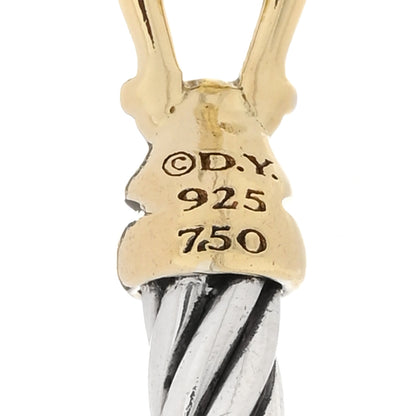 David Yurman Sterling Silver 18K Yellow Gold 3mm Cable Buckle Bracelet 4 of 4