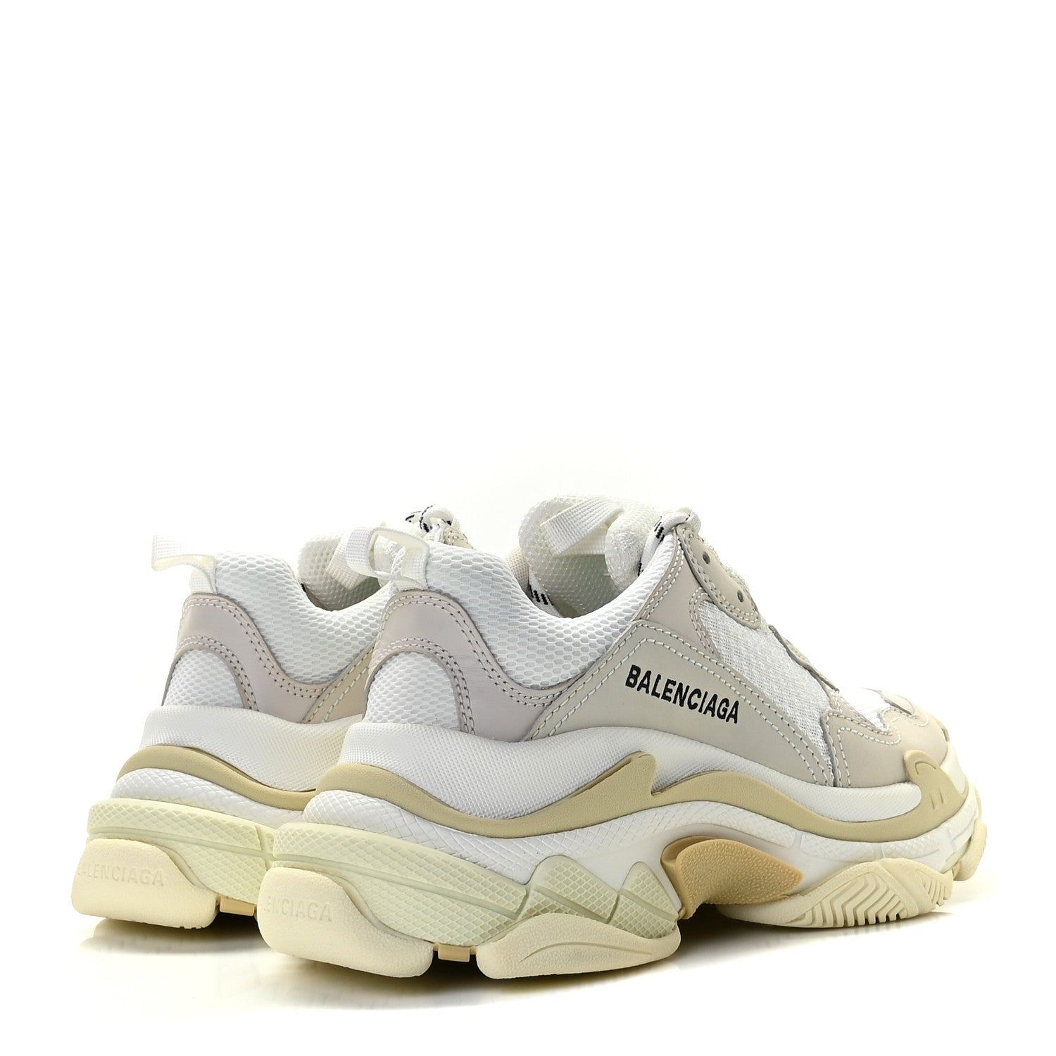 Balenciaga Fabric Mesh Womens Triple S Sneakers 38 White 4 of 9