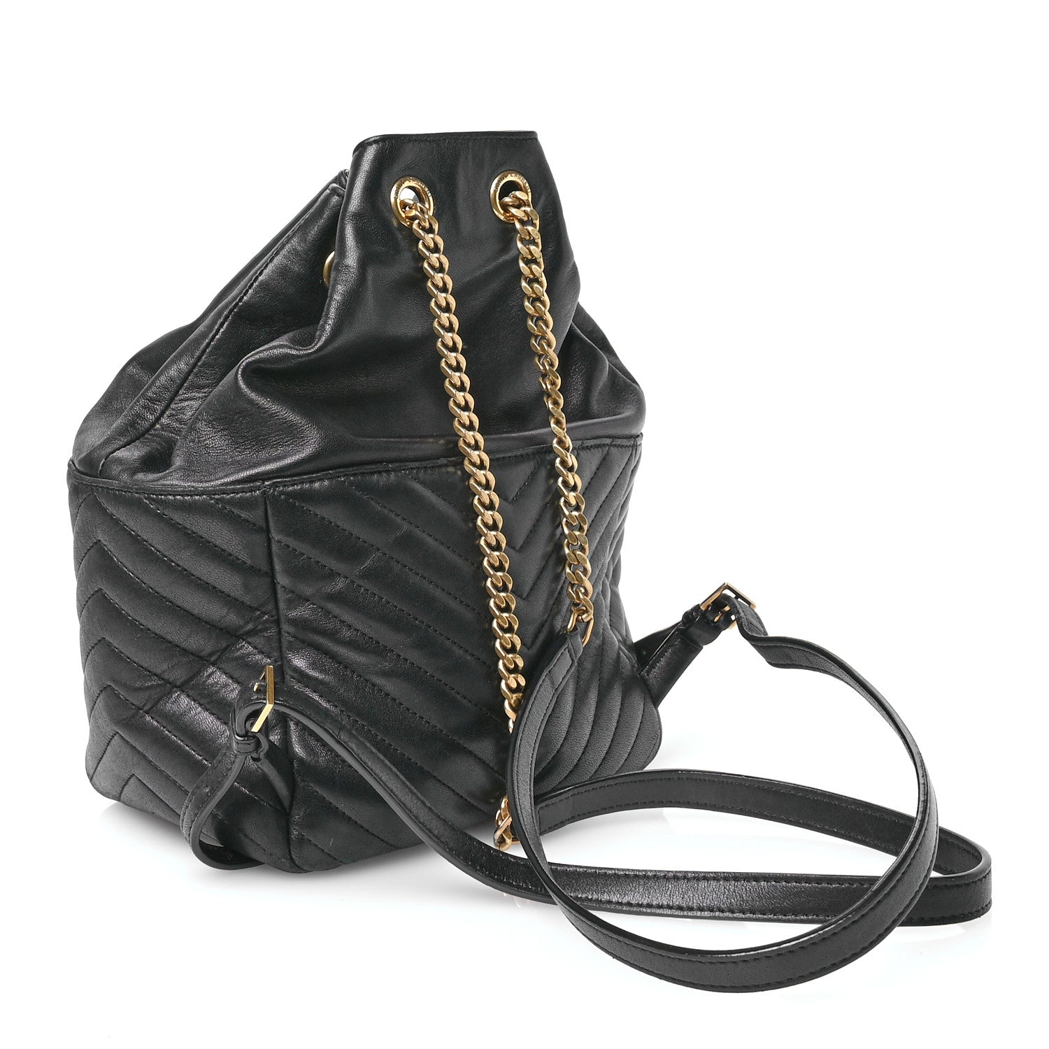 Saint Laurent Lambskin Matelasse Monogram Joe Backpack Black 3 of 10
